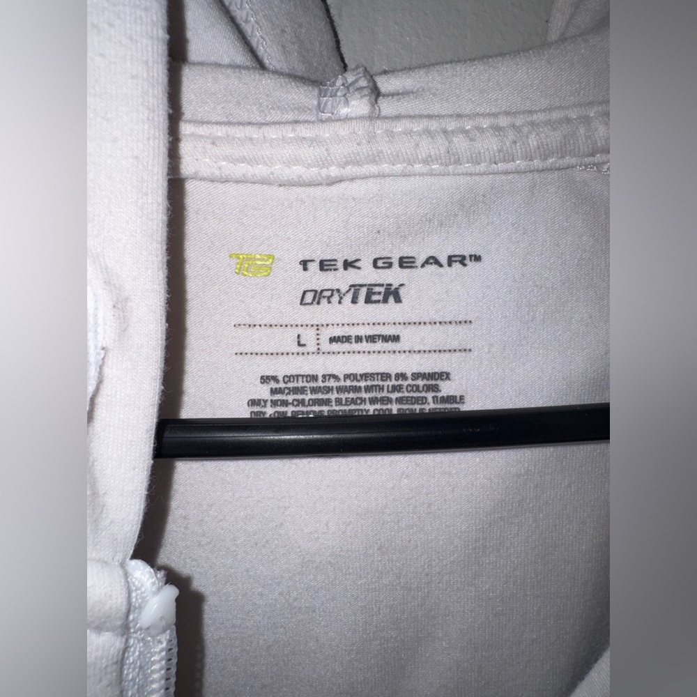Tek Gear Drytek Solid White Full Zip Athletic Hoo… - image 3